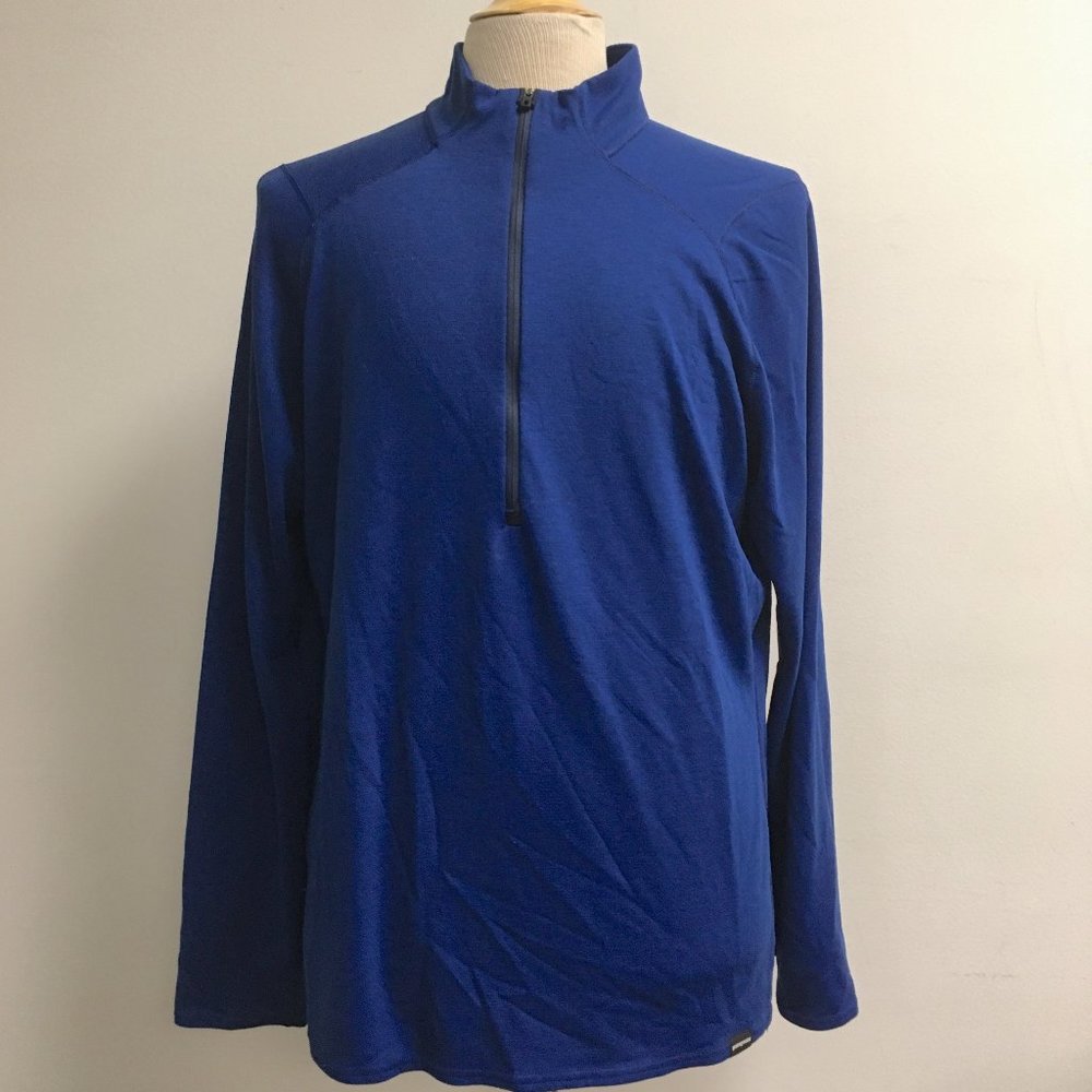 Patagonia blue quarter zip long sleeve capilene athletic top xl polartec